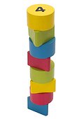 Close-up of stack of number blocks