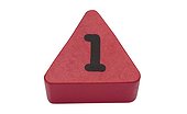 Number 1 in a triangular shape block