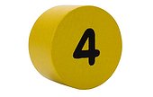 Number 4 in a circular shape block