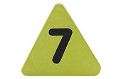 Number 7 in a triangular shape block