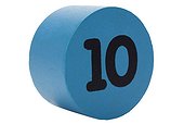 Number 10 in a circular shape block