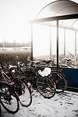 Bicycle parked in a row