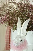 Hare figurine at flower