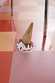 ice cream cone fallen on floor