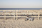 children´s bicycle on beach
