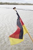 close-up of german flag on ship