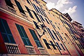 view of the side of a building; genoa liguria italy