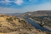 Columbia River just below the Grand Coulee Dam, Eastern Washington, USA; Grand Coulee, Washington, United States of America