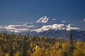 Scenic view of Mt. McKinley and the Alaska Range, Denali State Park, Interior Alaska, Autumn