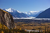 Scenic of Lion's Head Mountain and the Matanuska Glacier, Chugach Mountains, Southcentral Alaska, Autumn
