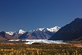 Scenic of Matanuska Glacier and Chugach Mountains, Southcentral Alaska, Autumn