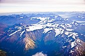 Aerial view of the Chugach Mountains, Southcentral Alaska, Autumn
