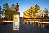 The Captain James Cook statue in downtown Anchorage, Southcentral Alaska, Summer
