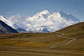 View of Mt. McKinley and Stony Hill in Denali National Park and Preserve, Interior Alaska, Fall