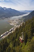 View of downtown Juneau and Douglas Island from Mt. Roberts Tram, Southeast Alaska, Summer