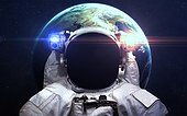 Astronaut In Outer Space. Spacewalk. Elements Of This Image Furnished By Nasa