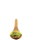 Spice Powder On Wood Spoon Isolated In White Background