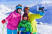 Happy Family On Ski