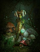 Deep Forest Elf At Night, 3d Cg