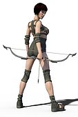 Female Archer Isolated