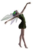 3d Fae Woman With Colorful Wings