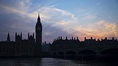 UK, London, Skyline with Big Ben at dusk