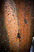 Sandy,Utah,USA,Boy (12-13) on climbing wall