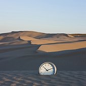 Little Sahara,Utah,USA,Clock buried in sand on desert