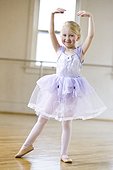 USA,Utah,Springville,Portrait of girl ballet dancer (4-5)