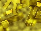 Close-up of three-dimensional pattern on a yellow background