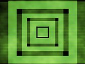 Close-up of concentric squares on a green background
