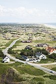 Coastal landscape with houses, Blavand, Denmark