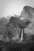 Scenic image of Bridalveil Falls. Yosemite National Park.