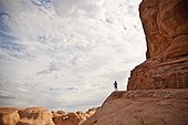 A hiker in Arches National Park, Utah