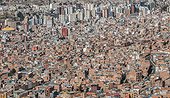 Aerial view of densely populated city, La Paz, Bolivia