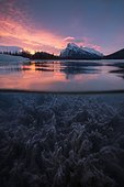 Vermilion Lake in winter at sunrise, Banff National Park, Alberta, Canada