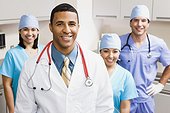 Doctor with team of nurses