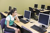 Student sitting in computer room