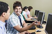 Students in computer class