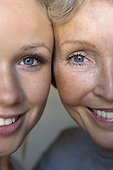 Mature woman with daughter face to face, Close up