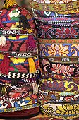 Uzbeki hats, market, Bukhara, Uzbekistan. Selection fof Uzbeki fabric hats on a market stall, Bukhara, Uzbekistan