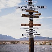 Sign post in the desert. USA,Nevada,Mohave desert