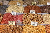 colourful nuts for sale in market. a range of colourful nuts for sale at Central Market