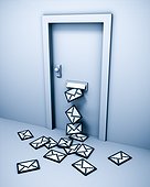 E-Mails coming through letterbox in door