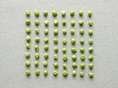 Green peas in row