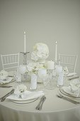Wedding white table setting