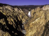 Grand Canyon of the Yellowstone and Lower Falls, Yellowstone River. The Grand Canyon of the Yellowstone is the first large canyon on the Yellowstone River downstream from Yellowstone Falls in Yellowstone National Park in Wyoming.