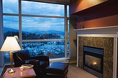 Elegant fireplace in hotel