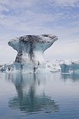 Floating icebergs on Joekulsarlon glacial lake, Iceland, Europe
