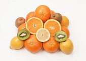 Fruit, oranges, lemons, kiwi fruit